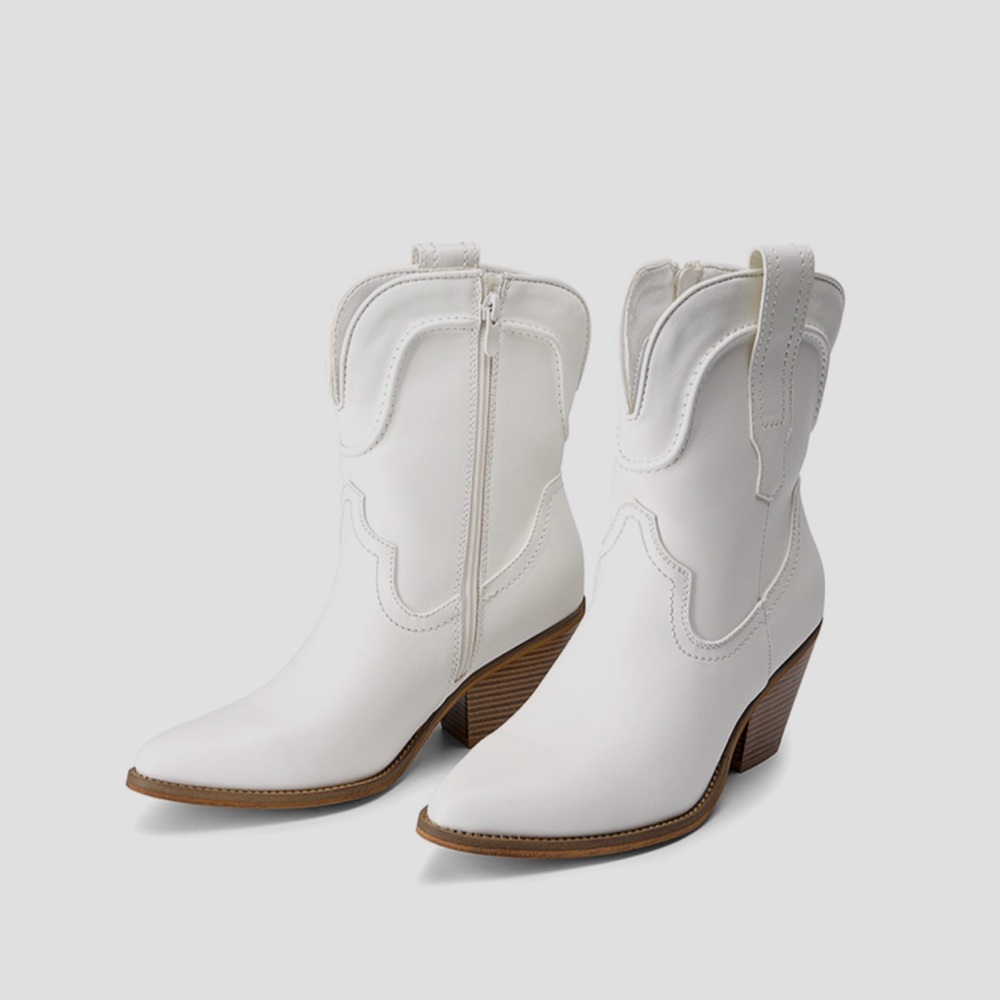 DREAM PAIRS Pointed Toe Western Cowboy Mid Calf Boots